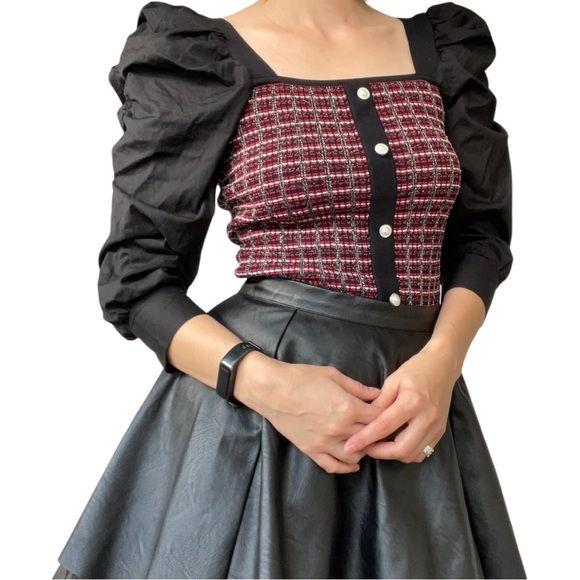 RIVER ISLAND Puff Shoulder Blouse Size 10 - Picture 6 of 9